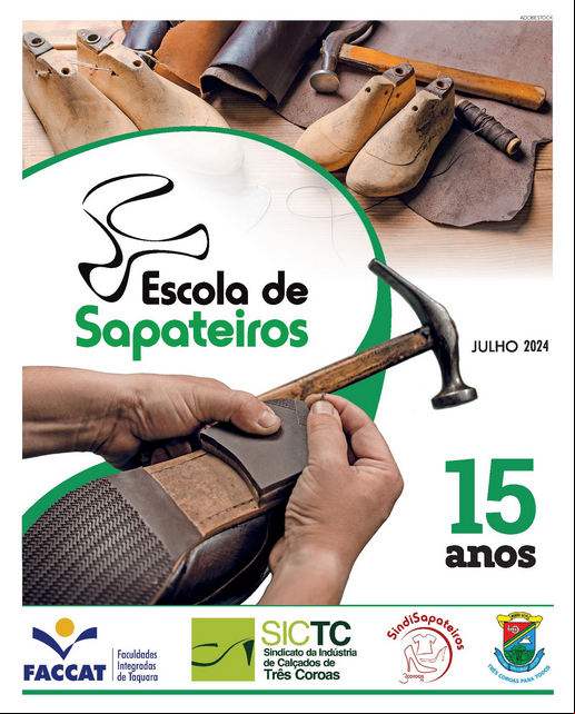 Capa do caderno especial dos 15 anos da Escola de Sapateiros de Três Coroas